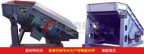 懸臂篩網(wǎng)振動(dòng)篩（彈臂振動(dòng)篩）振動(dòng)電機(jī)式、激振器式